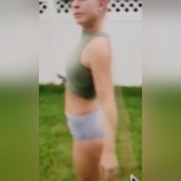 NWOT KNOTTED CROP TOP WITH PADDED BRA ATTACHED HIGH WAISTED RUCHED BIKINI SWIM - Picture 7 of 11